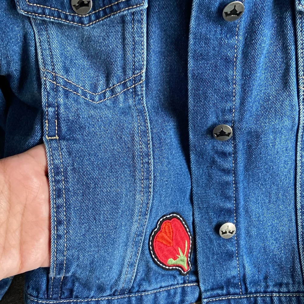 Disney store ily 4ever girls Belle denim jacket size 7/8 EUC! - Picture 5 of 12